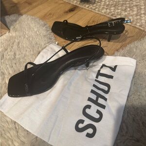 SCHUTZ Black Strappy Heels